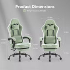 Silla de oficina ergonómica TUYOHW con asiento de muelles ensacados, silla gamer con capacidad de 300 lb con almohada lumbar ajustable y reposapiés para adultos y estudiantes