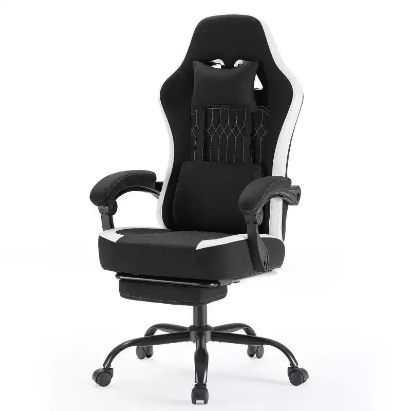 Silla de oficina ergonómica TUYOHW con asiento de muelles ensacados, silla gamer con capacidad de 300 lb con almohada lumbar ajustable y reposapiés para adultos y estudiantes