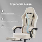 Silla de oficina ergonómica TUYOHW con asiento de muelles ensacados, silla gamer con capacidad de 300 lb con almohada lumbar ajustable y reposapiés para adultos y estudiantes
