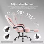 Silla de oficina ergonómica TUYOHW con asiento de muelles ensacados, silla gamer con capacidad de 300 lb con almohada lumbar ajustable y reposapiés para adultos y estudiantes