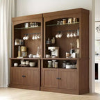 Mueble Bar Cafetería con Luces LED 183 cm de Alto Mueble Aparador con Almacenamiento