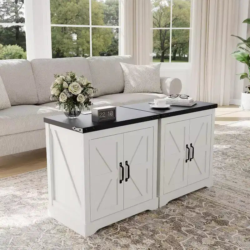 Mesa auxiliar de carga rústica de 24 pulgadas con puertos USB, tipo C y tomas de corriente. Mesita de noche estilo casa de campo con estante ajustable para dormitorio, sala de estar