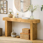 Mesa consola estrecha de entrada de madera de 63, mesa de sofá estilo granja para pasillo, sala de estar o detrás del sofá - Panipeachy