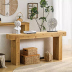 Mesa consola estrecha de entrada de madera de 63, mesa de sofá estilo granja para pasillo, sala de estar o detrás del sofá - Panipeachy