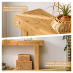 Mesa consola estrecha de entrada de madera de 63, mesa de sofá estilo granja para pasillo, sala de estar o detrás del sofá - Panipeachy