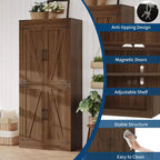 Armario de despensa alto de cocina de 71 pulgadas, gabinete de almacenamiento independiente con estantes ajustables, gabinete de barra de café de madera para sala de estar o cocina