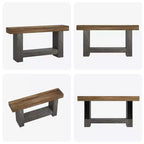Mesa consola larga de 2 niveles, mesa de sofá, mesa auxiliar de entrada estilo casa de campo detrás del sofá para entrada, pasillo, sala de estar