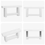 Mesa consola larga de 2 niveles, mesa de sofá, mesa auxiliar de entrada estilo casa de campo detrás del sofá para entrada, pasillo, sala de estar