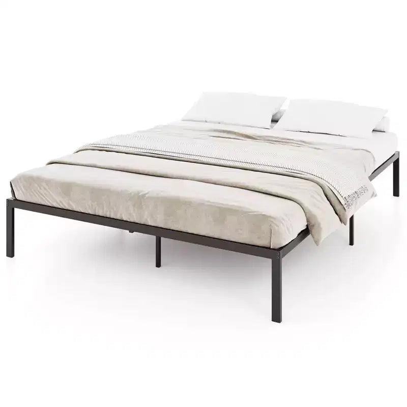 Costway Queen Size Metal Bed Frame Heavy Duty Support Slats Mattress Foundation
