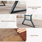 Mesa de comedor larga industrial rústica de 70.9 pulgadas para 6-8 personas, tablero de madera de ingeniería y estructura de hierro, diseño calado para cocina, comedor