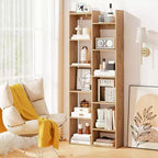 Estantería de 11 niveles Costway con kits antivuelco, estante de exhibición de madera en forma de árbol