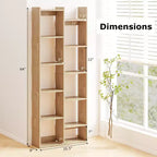 Estantería de 11 niveles Costway con kits antivuelco, estante de exhibición de madera en forma de árbol