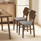 Juego de 2 sillas de comedor Costway con estructura de madera de caucho, asiento acolchado y respaldo curvo para sala de estar
