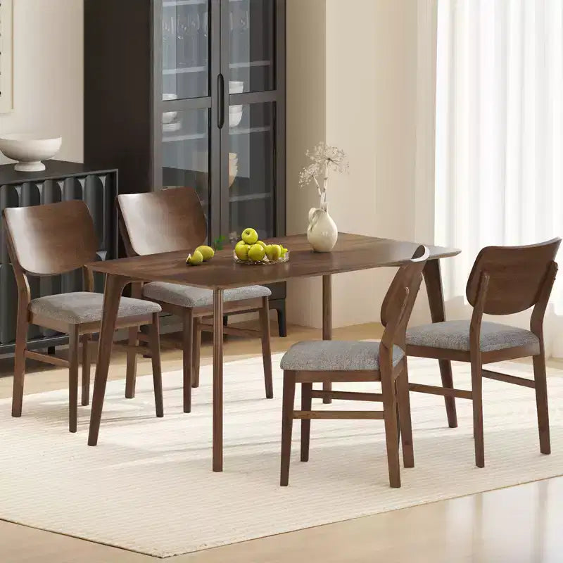 Juego de 2 sillas de comedor Costway con estructura de madera de caucho, asiento acolchado y respaldo curvo para sala de estar