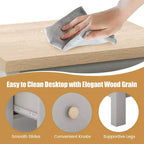 Mesita de noche Costway estilo rústico con patas de madera maciza y 2 cajones para dormitorio