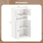 Costway 1/2 Uds. Estantería de 44'' de Alto con Puertas y Estante Ajustable para Estudio, Sala de Estar, Comedor