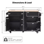 Isla de Cocina con Abatible, Carrito de Cocina Rodante con Ruedas con Puertas, Cajones y Toma de Corriente para Comedor
