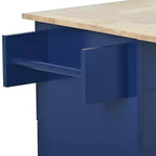Carro de cocina con superficie de madera y barra de desayuno plegable, isla de cocina móvil con ruedas, almacenamiento y toallero