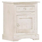 vidaXL Mesita de Noche Blanca 40x30x50 cm Madera Maciza de Mango