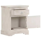 vidaXL Mesita de Noche Blanca 40x30x50 cm Madera Maciza de Mango