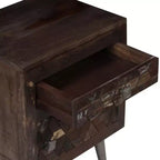 vidaXL Mesita de Noche Madera Maciza Reciclada 40x30x50 cm