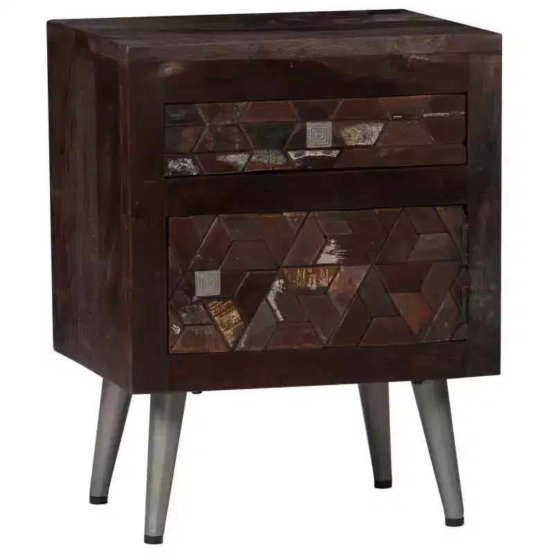 vidaXL Mesita de Noche Madera Maciza Reciclada 40x30x50 cm
