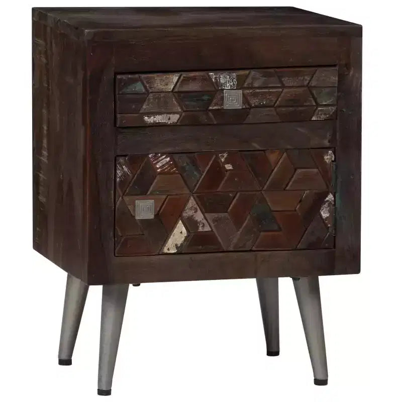 vidaXL Mesita de Noche Madera Maciza Reciclada 40x30x50 cm