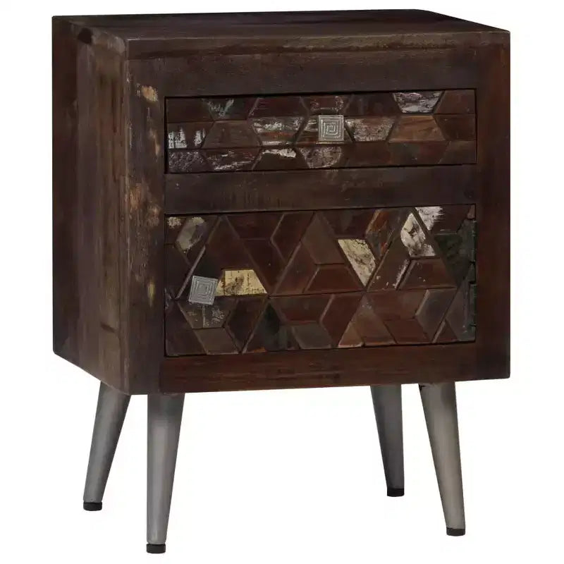 vidaXL Mesita de Noche Madera Maciza Reciclada 40x30x50 cm