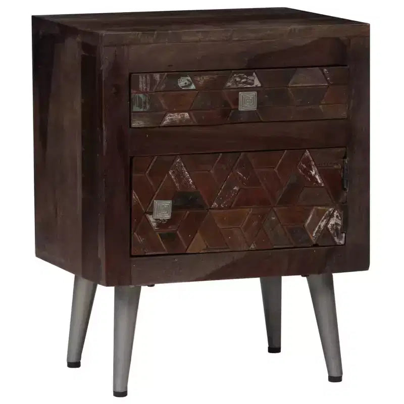 vidaXL Mesita de Noche Madera Maciza Reciclada 40x30x50 cm