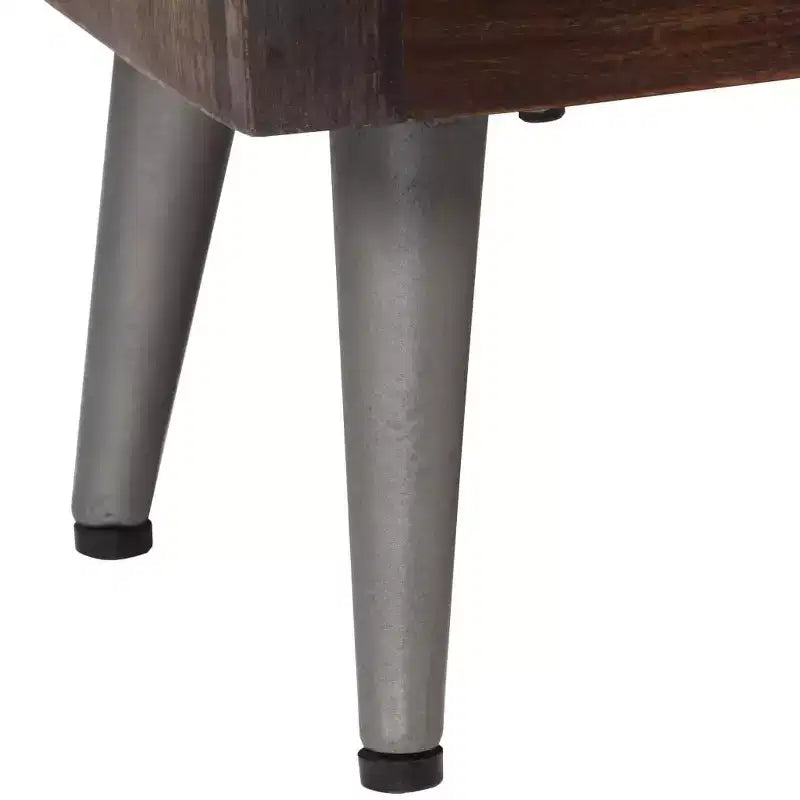 vidaXL Mesita de Noche Madera Maciza Reciclada 40x30x50 cm