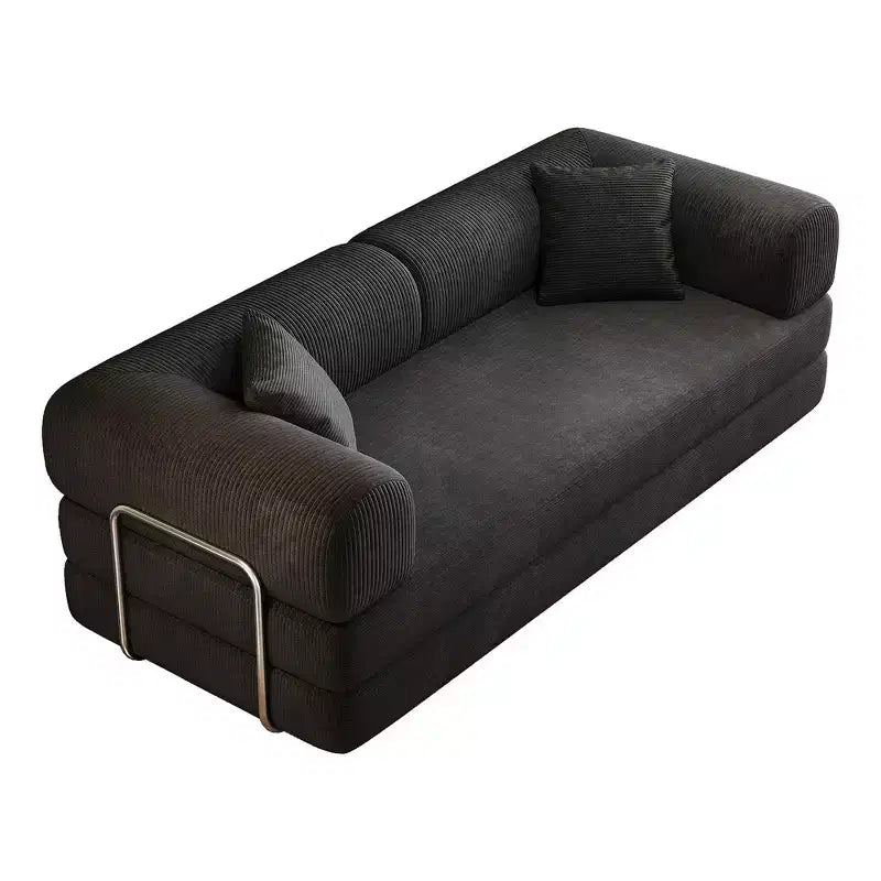 Whisen 78.8 Sofá seccional modular sin brazos, sofá cama convertible, sofá de compresión con respaldo y reposabrazos con almohada