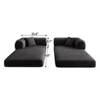 Whisen 78.8 Sofá seccional modular sin brazos, sofá cama convertible, sofá de compresión con respaldo y reposabrazos con almohada