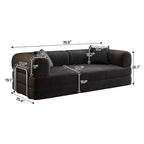 Whisen 78.8 Sofá seccional modular sin brazos, sofá cama convertible, sofá de compresión con respaldo y reposabrazos con almohada