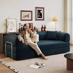 Whisen 78.8 Sofá seccional modular sin brazos, sofá cama convertible, sofá de compresión con respaldo y reposabrazos con almohada