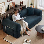 Whisen 78.8 Sofá seccional modular sin brazos, sofá cama convertible, sofá de compresión con respaldo y reposabrazos con almohada