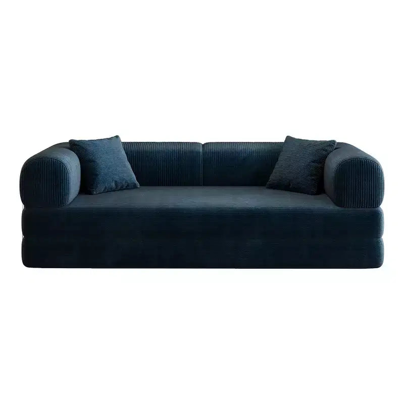 Whisen 78.8 Sofá seccional modular sin brazos, sofá cama convertible, sofá de compresión con respaldo y reposabrazos con almohada