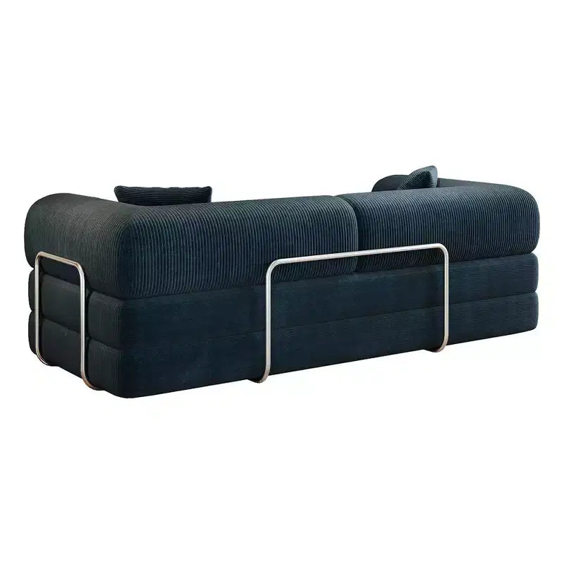 Whisen 78.8 Sofá seccional modular sin brazos, sofá cama convertible, sofá de compresión con respaldo y reposabrazos con almohada