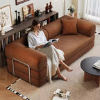 Whisen 78.8 Sofá seccional modular sin brazos, sofá cama convertible, sofá de compresión con respaldo y reposabrazos con almohada