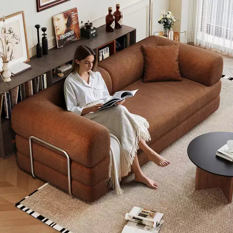 Whisen 78.8 Sofá seccional modular sin brazos, sofá cama convertible, sofá de compresión con respaldo y reposabrazos con almohada