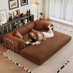 Whisen 78.8 Sofá seccional modular sin brazos, sofá cama convertible, sofá de compresión con respaldo y reposabrazos con almohada