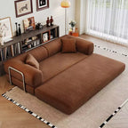 Whisen 78.8 Sofá seccional modular sin brazos, sofá cama convertible, sofá de compresión con respaldo y reposabrazos con almohada