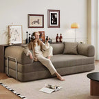 Whisen 78.8 Sofá seccional modular sin brazos, sofá cama convertible, sofá de compresión con respaldo y reposabrazos con almohada