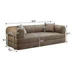 Whisen 78.8 Sofá seccional modular sin brazos, sofá cama convertible, sofá de compresión con respaldo y reposabrazos con almohada