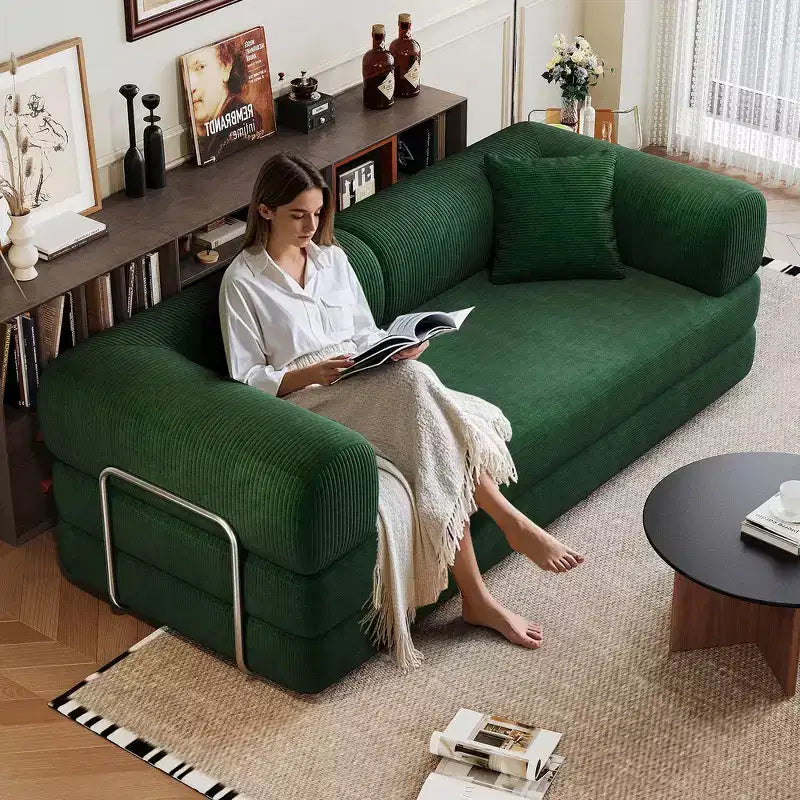 Whisen 78.8 Sofá seccional modular sin brazos, sofá cama convertible, sofá de compresión con respaldo y reposabrazos con almohada