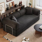 Whisen 78.8 Sofá seccional modular sin brazos, sofá cama convertible, sofá de compresión con respaldo y reposabrazos con almohada