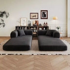 Whisen 78.8 Sofá seccional modular sin brazos, sofá cama convertible, sofá de compresión con respaldo y reposabrazos con almohada