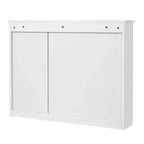 Whisen Armario de Almacenamiento de Baño Montado en la Pared, Armario para Medicinas, Armario con Espejo con 1 Estante Ajustable - Blanco