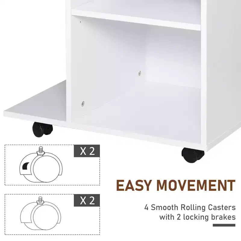 Soporte para impresora móvil, carro archivador rodante con ruedas, estante ajustable, cajón y soporte para CPU