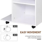 Soporte para impresora móvil, carro archivador rodante con ruedas, estante ajustable, cajón y soporte para CPU