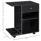 Soporte para impresora móvil, carro archivador rodante con ruedas, estante ajustable, cajón y soporte para CPU